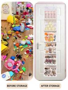 4/6格可折叠悬挂式收纳袋，适合存放衣物、零食、玩具等。配有2个挂钩，可悬挂在厨房/浴室墙壁、橱柜或门上。也可作为壁挂式置物架使用，是大学宿舍的必备品，也是节省衣柜空间的绝佳房间装饰品。 - 彩色 - 查看 5