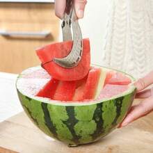 1pc, Stainless Steel Watermelon Slicer - Easy Fruit Splitter And Cutter For Kitchen Gadgets And Supplies - Silver - View 13