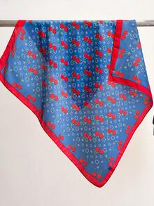 1 pieza Pañuelo de cabeza con estampado de frutas, pañuelo para el cuello de mujer - Multicolor - Ver 3