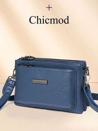 女士多功能纯色单肩包，防水斜挎包，商务休闲收纳包，通勤学生包，黑色公文包，日常使用，旅行多隔层手提包，节日礼物