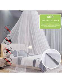 Dosel de cama con mosquitero, elegante dosel de cama tamaño king/extra king, elegante carpa de cama con mosquitero en forma de cúpula, adecuada para cunas, camas para niños y camas para adultos. - Blanco - Ver 3