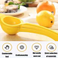 1pc Portable Aluminum Multifunctional Citrus Juicer - Efficient Manual Lemon Squeezer With Easy-Squeeze Design, Anti-Slip Handle, Effortless Citrus Press, No Electricity Needed, And Space-Saving Kitchen Storage - Essential Kitchen Gadgets For Fresh Juice Lovers - Yellow - View 3
