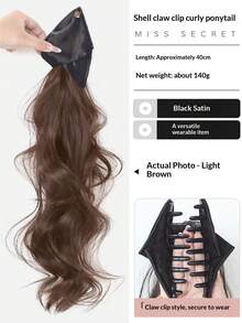 2026 New Satin Triangle Claw Clip Long Curly Ponytail, High-End Voluminous Updo Hairpiece - Multicolor - View 12