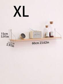 Kệ treo tường dạng nổi, có 4 kích cỡ (S/M/L/XL), phù hợp cho phòng khách và phòng ngủ, kèm khung kim loại, tiết kiệm không gian, có thể dùng để trưng bày cây cảnh, sách, đồ chơi, v.v. - Màu gỗ - Xem 5