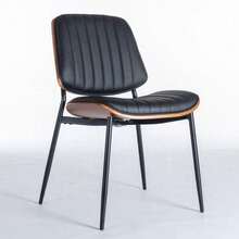 Dining Chairs - Black + PU Leather + Foam - View 4