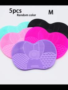 1片/5片装随机颜色硅胶清洁垫，美容工具清洁垫，日常清洁美容刷，化妆刷清洗垫，清洁垫，便携式，收纳整理，化妆品收纳，送女友礼物，送朋友的生日礼物，美容化妆品用品 - 彩色 - 查看 12