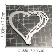 1PC Heart Cutting Dies, New Arrival Die Cuts, Embossing Stencils For DIY Crafting Scrapbooking Supplies, Template Mould, Photo Album Decorative Paper Die Cuts For Card,Designed For Valentine's Day Cards And Wedding Cards - Silver - View 7
