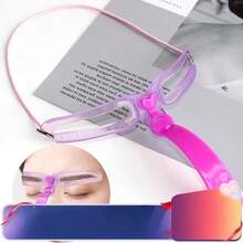 Șablon reglabil pentru modelarea sprâncenelor complete - Șablon pentru sprâncene Slouchy pentru începători, portabil/cu bandă de susținere, set de instrumente de modelare 3D a sprâncenelor cu măsurare simetrică