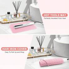 1/2 Hot Styling Tool Pad, Universal Size Straightener And Curling Iron Insulation Pad, Suitable For Storage And Travel Use. Heat Resistant Silicone Hair Styling Pad Storage Insulation Pad, Suitable For Silicone Insulation Pads For Straighteners, Flat Permers, Curling Irons, And Irons. With This Anti Slip Silicone Insulation Pad, You Can Protect Your Styling Tools And It Is Suitable For Scenarios Such As Traveling, Hotels, Commercial Makeup Bags, Etc - 彩色 - 查看 8