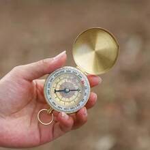 1pc Copper Glow-In-The-Dark Survival Compass, Waterproof, Enhances Visibility For Camping & Hiking - Essential Nighttime Adventure Tool For Trekking, Camping, Hunting, Climbing, Exploration, Outdoor Navigation, Perfect Gift For Adventurers - Multicolor - View 6