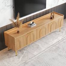 TV Cabinet 170 X 35 X 47.5 Cm Made Of MDF, TV Lowboard With 3D Door Fronts And Gold Metal Feet, Modern TV Table With Plenty Of Storage Space, Suitable For Living Room And TV Area - 棕色 - 查看 2