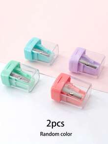 1pc Mini Macaron Plastic Pencil Sharpener, Portable Flip-Top Design, Suitable For Office, Study, School Use, Exquisite Stationery, Desktop Accessory, Gift For Friends - Multicolor - View 11