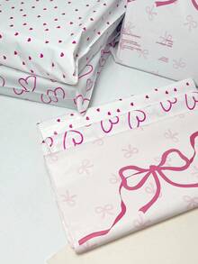 10pcs Pink Pattern Waterproof Mailing Bags, Suitable For Office, Student, Clothing Packaging