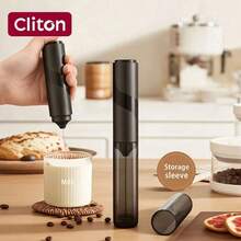 Espumador de leche eléctrico, espumador de leche de mano, batidor de huevos, batidor de crema, pequeña batidora para pasteles, espumador de leche y café - Multicolor - Ver 3