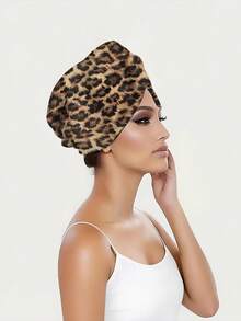 1/2 Piezas Conjunto de Bata de Baño con Botones y Toalla para el Cabello con Estampado de Leopardo, Bata de Sauna con Patrón Vintage Colorido y Pañuelo a Juego, Súper Suave, Altamente Absorbente, 100% Poliéster, Adecuado para Uso en Spa y Baño, Uso Post-Ducha, Atuendo de Spa Ajustable - Multicolor - Ver 9