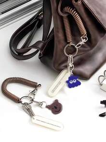 1pc Cute Cartoon Animal Keychain, Couples Elastic Rope Anti-Lost Keychain, Acrylic Monster, Bear, Frog, Puppy And Rabbit Keychains, Small Ornaments, Bag Charms, Wristband Keychains, Car Keychains, Key Chains, Keychain Accessories, Keyrings, Women Keychains, Gifts For Friends, Holiday Gifts, Event Souvenirs, Party Favors