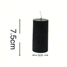 1 Set Ribbed Pillar Candles (1pc), 3 Inch Wide X 1.97 Inch, 3.94 Inch, 5.91 Inch, 7.87 Inch Tall, Large Soy Wax Scented Pillar Candles, Elegant Ribbed Modern Home Decor, Suitable For Bathroom And Living Room (Black) - Black - View 13