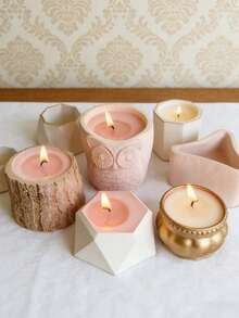 1pc Geometric Flower Pot & Candle Holder 2-In-1 Silicone Mold - Easy Release Reusable For Resin/Cement/Plaster, Home Decor DIY Gift For Valentine's Day/Mother's Day/Christmas - White - View 6