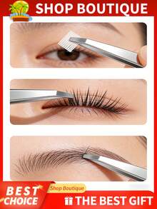 1pc Stainless Steel Slanted Tweezers - Professional Beauty & Craft Tool - Multicolor - View 5