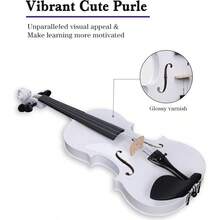 Odwmwhuh Acoustic Violin For Beginners 4/4 Full Size Acoustic Violin Fiddle For Teens Students Violin Starter Kit With Hard Case Shoulder Rest Bow Violin Music Stand And Strings White - White - View 4