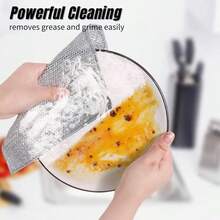 30-5pc Magic Cleaning Cloth Thickened Double-Sided Metal Steel Wire Rags Kitchen Dish Pot Washdishing Cloths Towel Clean Tools - Multicolor - View 6