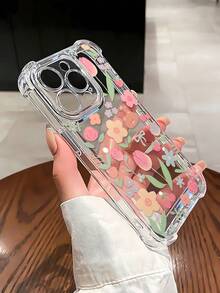Bonita funda con diseño de flores pastel, compatible con iPhone 16, 15, 14 Pro Max, 13, 12, 11, XR y XS Plus. Fabricada en silicona TPU, ofrece protección contra golpes y caídas, además de una excelente sensación al tacto. Es el regalo perfecto para familiares, amigos y seres queridos. - transparente - Ver 1