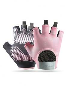 1 đôi găng tay tập thể dục hở ngón, găng tay tập luyện dành cho nữ, găng tay đạp xe, găng tay nâng tạ với lớp đệm bảo vệ lòng bàn tay, chất liệu thoáng khí, phù hợp cho người đam mê thể dục. - Nhiều màu - Xem 20
