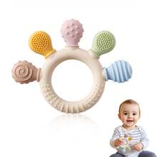 Silicone Teething Mitten For Babies, Soft & Flexible, Fun Shaped Design Fits Teeth, Durable For Chewing, Portable For Daily Teething Needs, Teething & Gum Massaging Toy, Christmas, Halloween, Ramadan, Birthday Gift - Multicolor - View 3