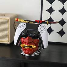 1pc Demon Face Warrior Sword Controller Stand, Compatible With PS/-, Resin Gaming Accessory, Demon Themed Figurine, Gamer Gift, Home/Office Independent Console Display Stand (No Electronic Components, Handmade With Minor Imperfections) - Multicolor - View 5