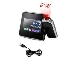 Reloj Despertador Proyector, Despertador Digital Con Proyector Y Sensor De Temperatura, Reloj de proyección, Cable USB incluido, El proyector puede girar 180°, negro - Negro - Ver 9
