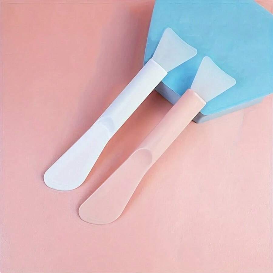 Soft Silicone Dual-Headed Face Mask Brush And Spatula - Low Irritation, Easy To Clean Beauty Tool, Suitable For Makeup, Soft Texture, Fragrance-Free, Face Applicator