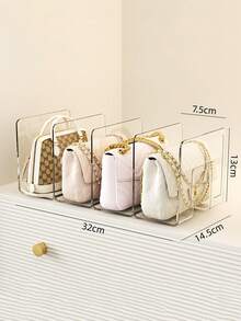 Separator de depozitare din plastic transparent acrilic cu trei/patru sloturi, separator pentru dulap, raft de depozitare pentru eșarfe și genți de mână, raft de organizare. Multifuncțional, versiune îmbunătățită, antiderapantă, instalare rapidă, design îngroșat, potrivit pentru utilizare în dormitoare, vestiare, camere de zi, dulapuri și băi. Păstrați curat și ordonat. Cadou pentru prietenă, colegi de clasă, prieteni. - clar - Vizualizare 7