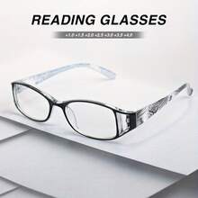 8pcs Fashion Oval Reading Glasses Colorful Print Ultra-Lightweight Versatile Holiday Birthday Gift Idea - 3棕+3紫+2藍 - 查看 5