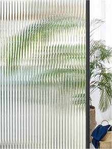 窗戶隱私貼膜 溝槽玻璃磨砂 3D 波浪玻璃窗貼 浴室居家遮陽裝飾門貼 - 白色 - 查看 16