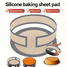 1pc/2pcs Non-Stick Silicone Baking Liners - Reusable, Heat-Resistant Mats For Cookie, Macarons, Bread, Pastry, Prevent Cake From Sticking Side And Bottom - Grey - View 1