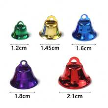 10/20/30/50 件/包铁真空电镀糖果色圣诞铃铛 DIY 圣诞串珠吊坠，炫彩铃铛圣诞树装饰手工 DIY 手链项链手机钥匙链吊坠配件