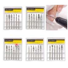 Nail Buffing Head,Russian-Style Nail Polishing Diamond Head Set, 6-Piece Box, Pre-Treatment Cuticle Remover Head Set Grinding Head Of Grinding Machine