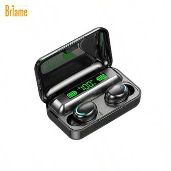  Briame Bluetooth Earphones, Wireless In-Ear Headphones With Microphone, Suitable For Sports And Running, HiFi Gaming Earbuds With LED Digital Display