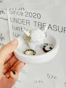 1 tavă decorativă pentru bijuterii în formă de mână, organizator de birou, sculptură în rășină, suport elegant pentru bijuterii sculptate manual, suport pentru inele, suport pentru chei, decor pentru casă pentru sufragerie, dormitor, toaletă, birou, raft de cărți, stil boem modern, potrivit pentru aniversare de nuntă, logodnă, cerere în căsătorie, Ziua Îndrăgostiților