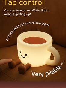 Cute Coffee Cup Night Light - 3 Brightness Levels Lamp With Touch Control 7 Colors, Silicone Lamp With 30 Min Timer, USB Rechargeable - Soft Lighting And Design, Suitable For Room, Creative Gift - Multicolor - View 9