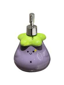1PC Eggplant-Shaped Press-Type Soap Dispenser, Lotion Bottle, Suitable For Home Use In The Bathroom, Press-Type Hand Sanitizer Dispenser Bottle, High-Quality Ceramic Empty Bottle. - Multicolor - View 6