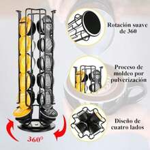 Soporte para Cápsulas de Café, Compatible con Cápsulas Vertuo, Porta Capsulas Café, Capacidad para 24 Cápsulas de Café, Organizador de Mostrador de Cocina para Casa u Oficina (Negro)(default) - Multicolor - Ver 4