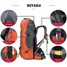 Bseash 60L Waterproof Hiking Camping Backpack With Rain Cover Large Outdoor Sport Travel Daypack Rucksack For Climbing - trái cam - Xem 4
