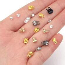 200pcs/Pack Metal Bead Chain Clasp, Double Hole Double Ear Side Clasp For Necklace Bracelet DIY Jewelry Making Accessories - Beaded Chain Side Clasp - View 3