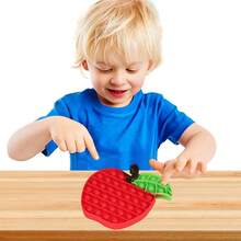 红苹果泡泡爆破减压感官玩具，坐立不安玩具，成人和儿童时尚泡泡爆破玩具，圣诞节、万圣节派对游戏装饰礼物，放松玩具，适合男孩、女孩、儿童和成人的节日礼物 - 彩色 - 查看 11