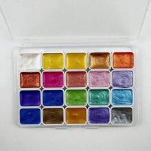 20 Colors Watercolor Paint Set, Metallic Watercolor Paint Set, Glitter Watercolor Paint Box, Pearl Watercolor Paint Set, Suitable For Artists And Painting Enthusiasts, Back To School Season, School Supplies - B - View 11
