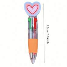 10Pcs Random Style Novel Heart-Shaped 4-Color Retractable Ballpoint Pen | Valentine's/Wedding Season/Party Supplies Set For Office/Campus, Perfect Gift For Women (Back-To-School/Birthday/Christmas)