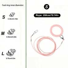 1 件弹性鸟类牵引绳、鹦鹉飞行绳、释放绳、带腕带的延长绳、轻便且无害、宠物鹦鹉飞行组合套装（不包括腿环）