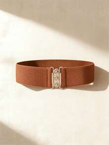 3pcs/Set Metal Buckle Elastic Waist Belt, Women's Dress Cinch Belt, Suitable For Halloween - Multicolor - View 6