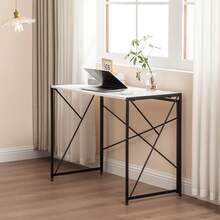 White Desk - White + MDF - View 6